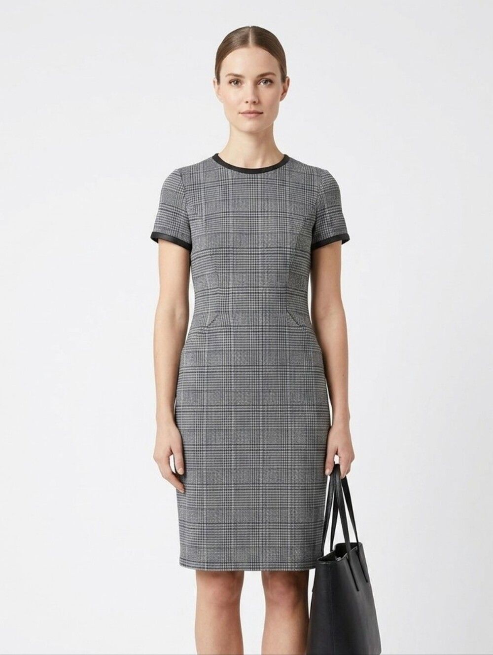 Max Studio | Dresses | Max Studio Grey Glen Plaid Sheath Work Dress Size Xs Dark Academia Corporate